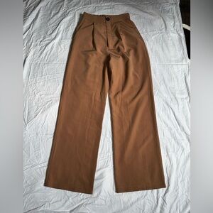 Brown Wide-Leg Trousers